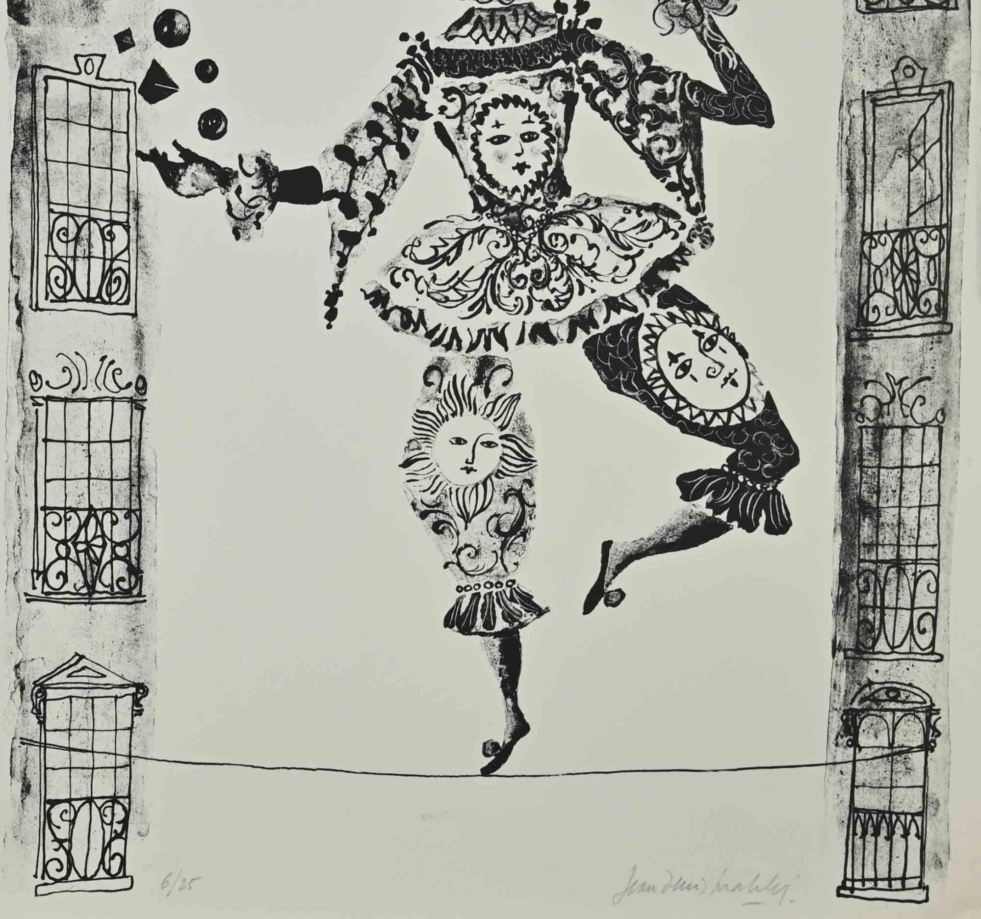 Harlequin - Lithograph by Jean Denis Malclès - 1970s For Sale 1