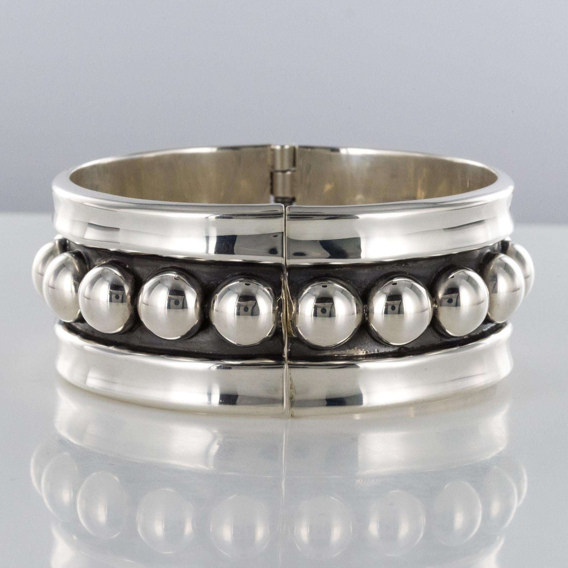 Jean Déprès Style Silver Bangle Bracelet 6