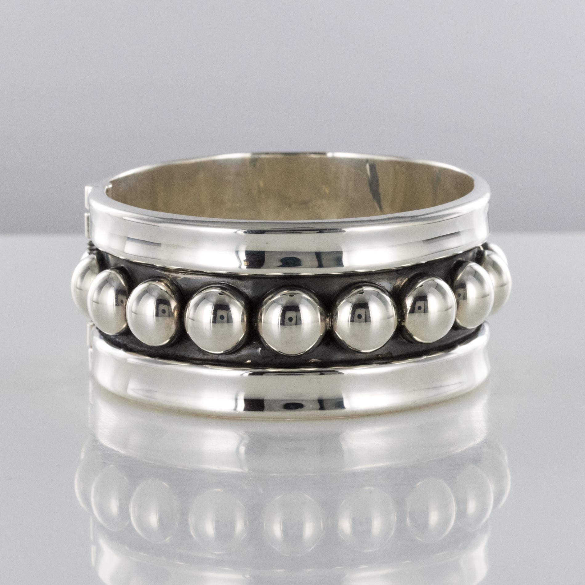Jean Déprès Style Silver Bangle Bracelet 8