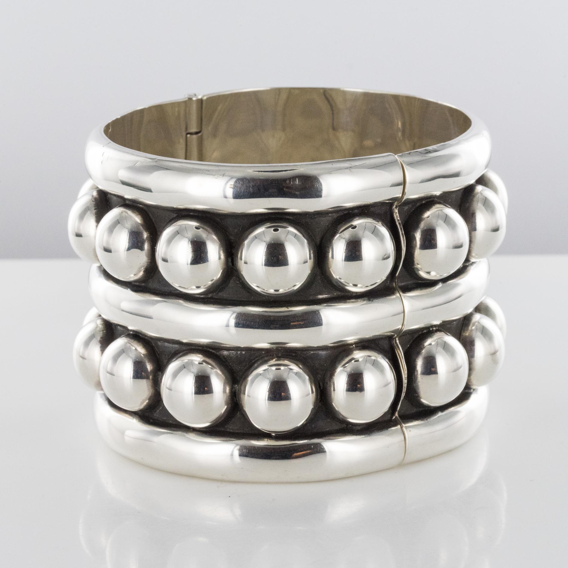 Jean Déprès Style Silber Manschettenarmband (Moderne) im Angebot