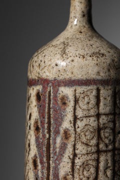 Jean Derval ceramic bottle with a geometric design