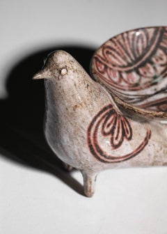 Jean Derval bol en céramique avec oiseau zoomorphe