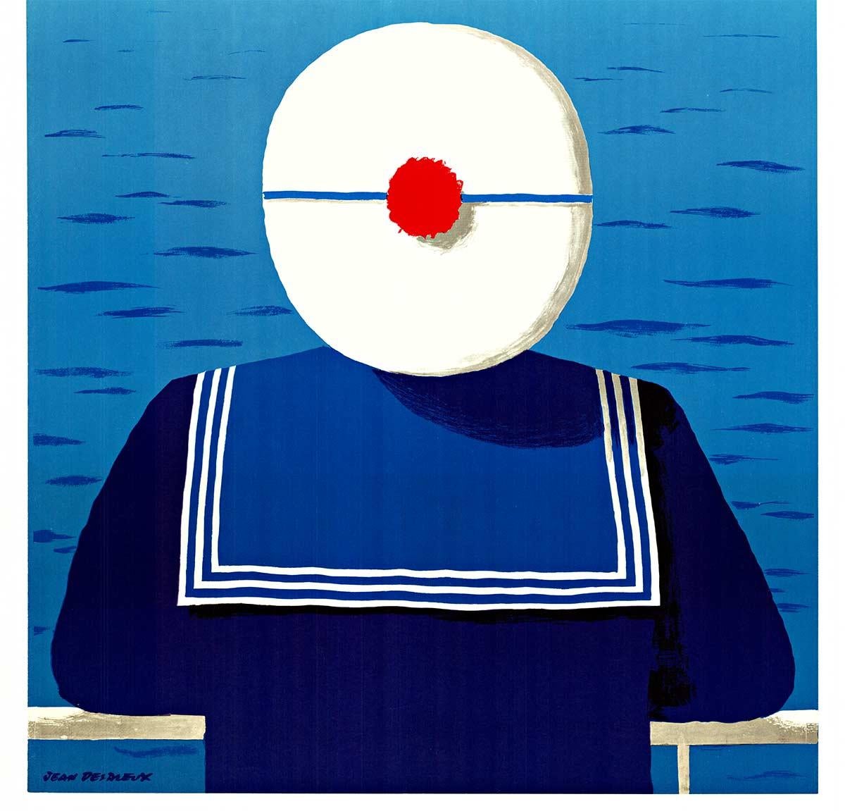 Cartel original de época de reclutamiento de la Marina Nacional Francesa - Print moderno estadounidense de Jean Desaleux