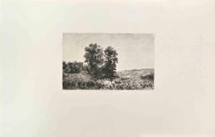 La Mare Aux Grenouille - Etching by J. Desbrosses - Late 19th Century