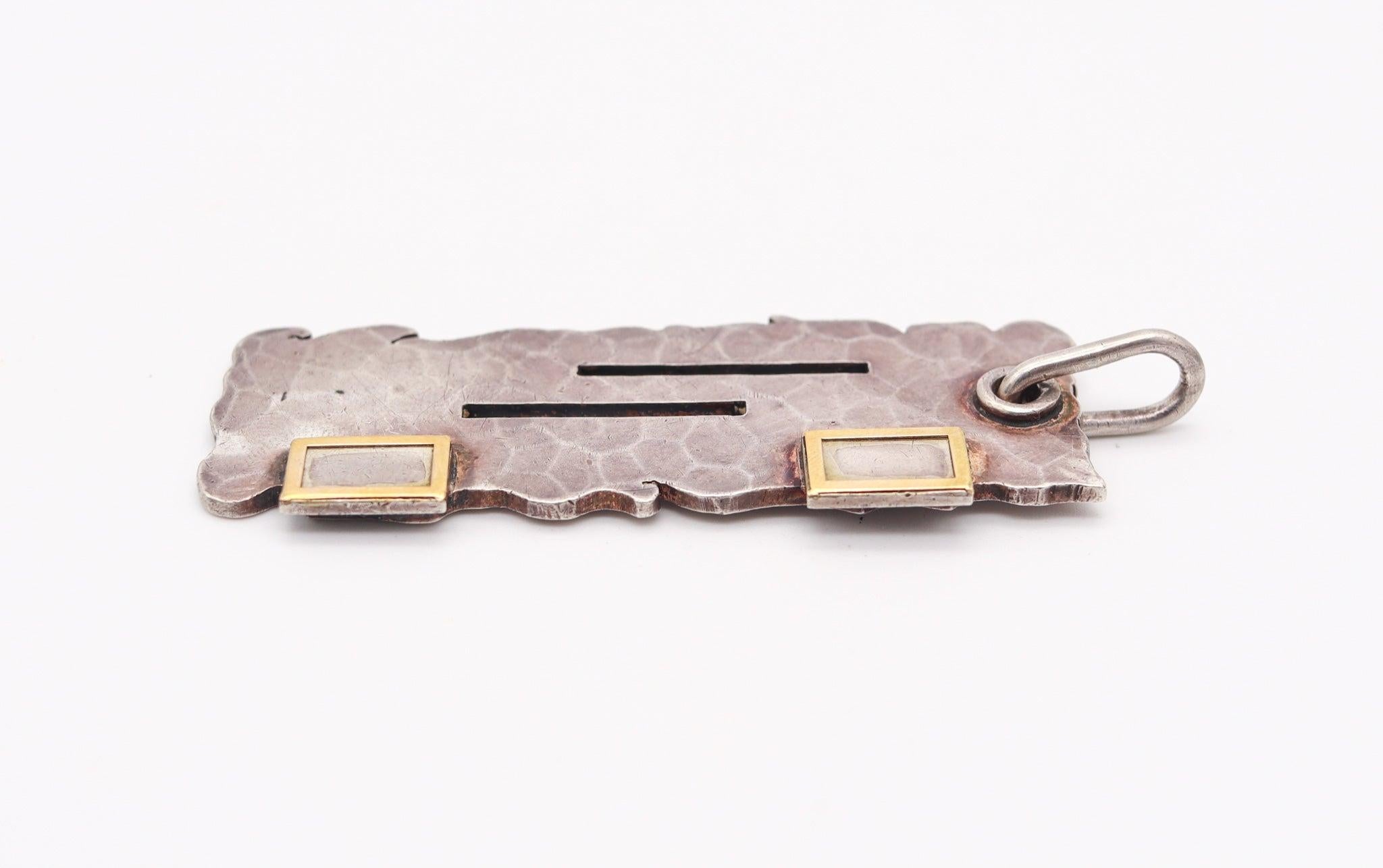 JEAN DESPRES 1950 Parigi Ciondolo Artistico Geometrico .800 Argento e Oro Giallo In condizioni ottime in vendita a Miami, FL