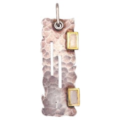 JEAN DESPRES 1950 Paris Geometric Artistic Pendant .800 Silver & Yellow Gold