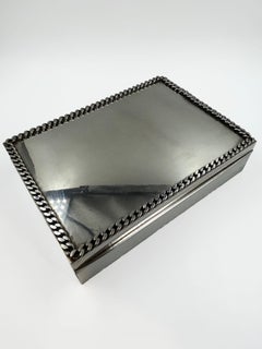 Jean Després Art Deco Silvered Metal Box, France, circa 1930