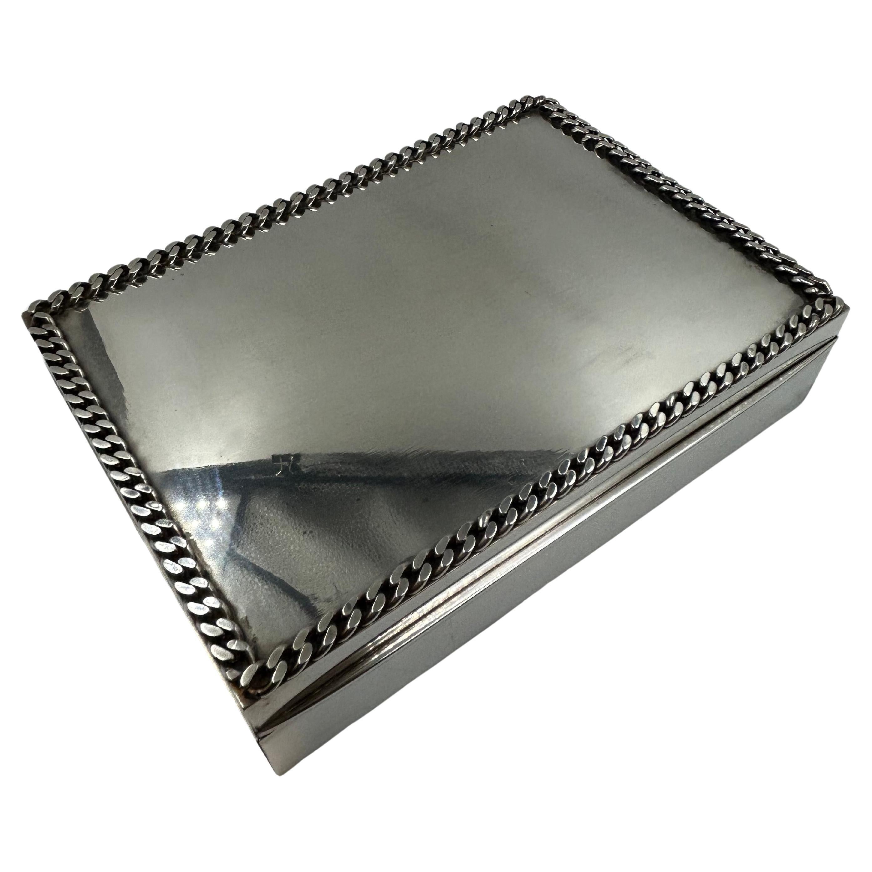 Jean Després Art Deco Silvered Metal Box, France, circa 1930 For Sale