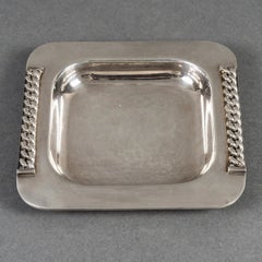 Jean Desprès - Ashtray Bowl Art Deco Modernist Hammered Silver Plated Metal