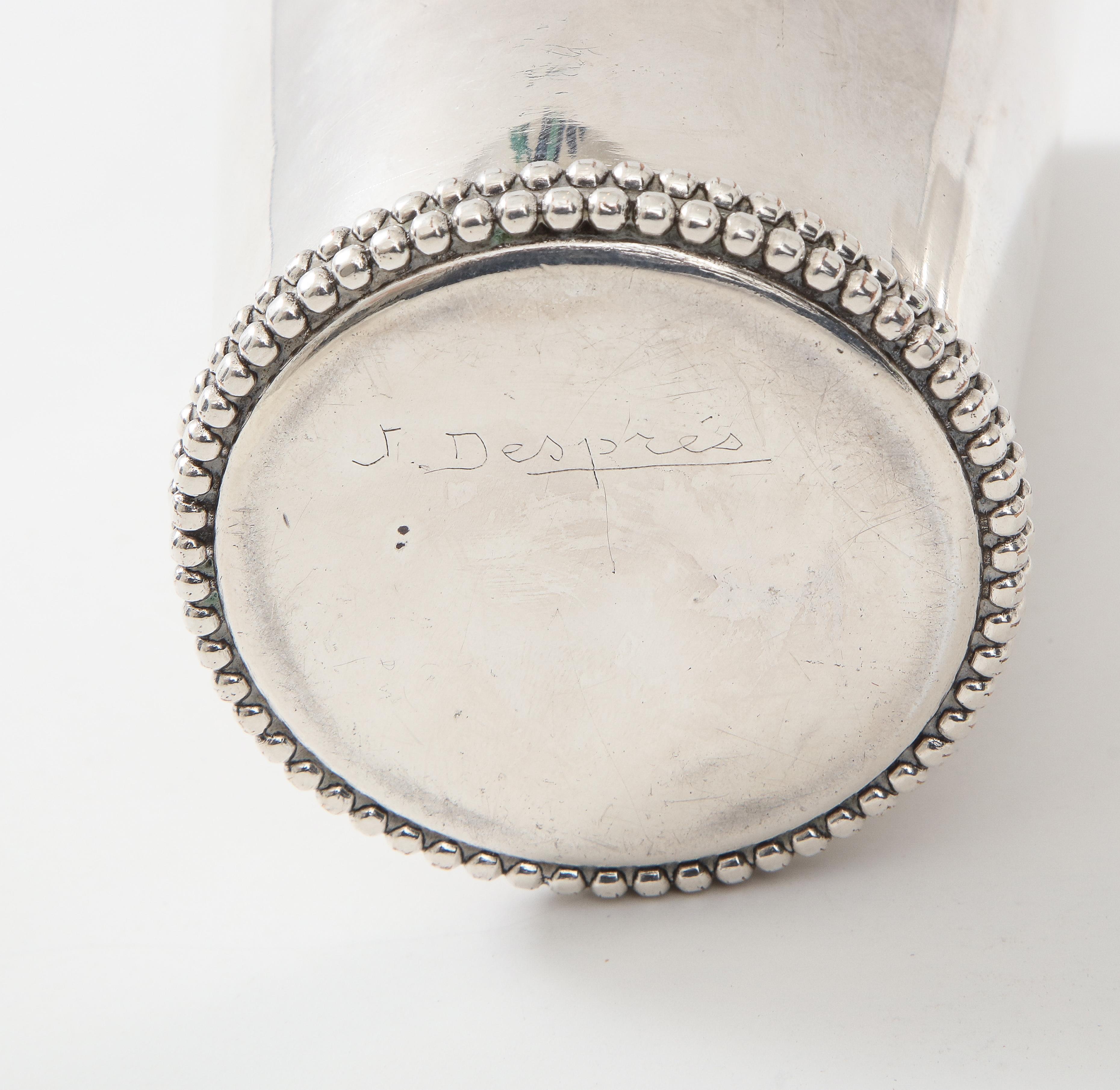 Mid-20th Century Jean Després Beaded-Plated Cocktail Shaker