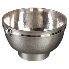 Jean Desprès - Bowl Art Deco Modernist Hammered Silver Plated Metal