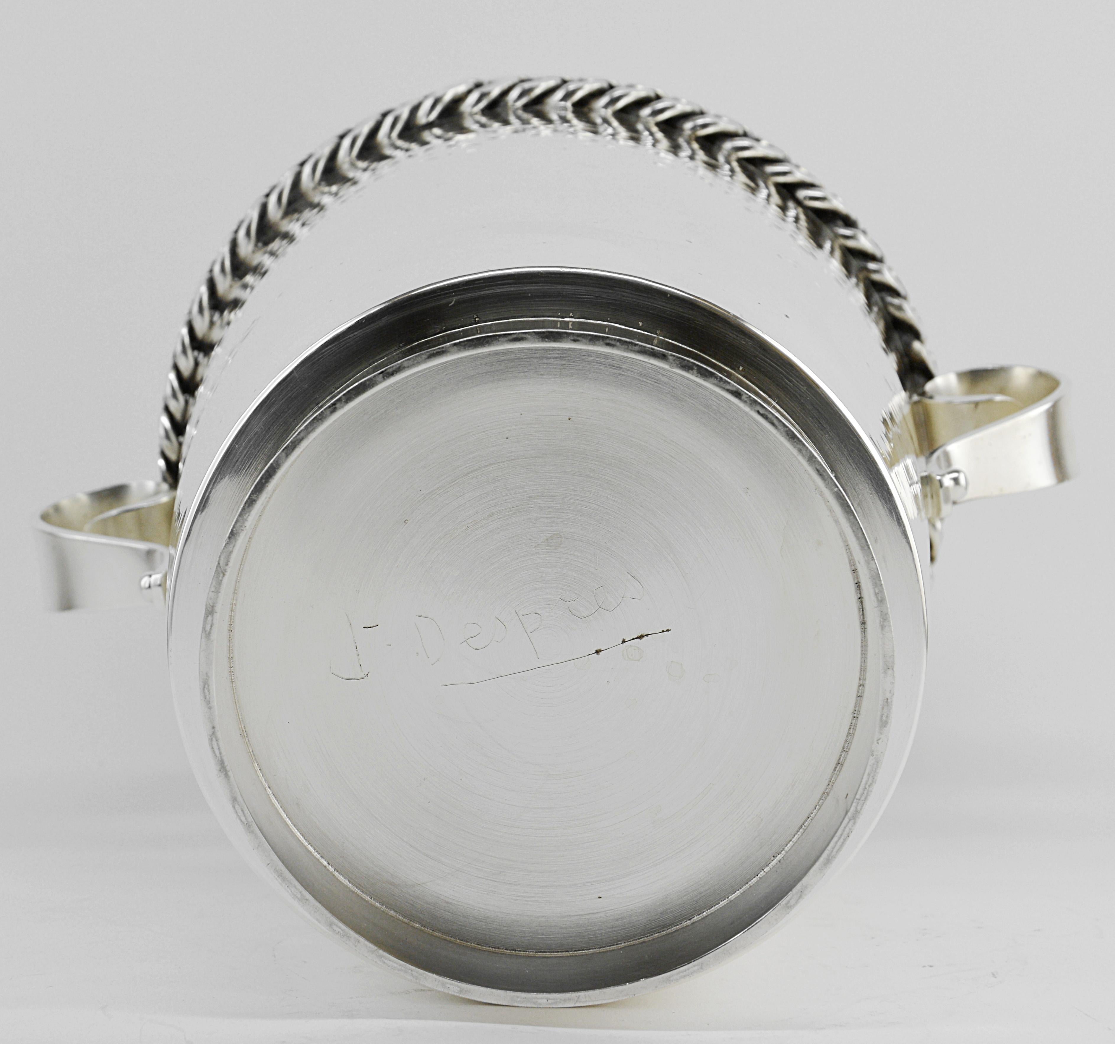 Cubo de champán Jean Despres, 1950 mediados del siglo XX en venta
