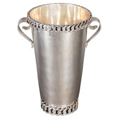 Jean Desprès - Champagne White Wine Ice Bucket Art Deco Hammered Silver Plated