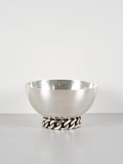 Jean Despres Decorative Bowl, Silvered Metal, France, Circa 1950, 11cm
