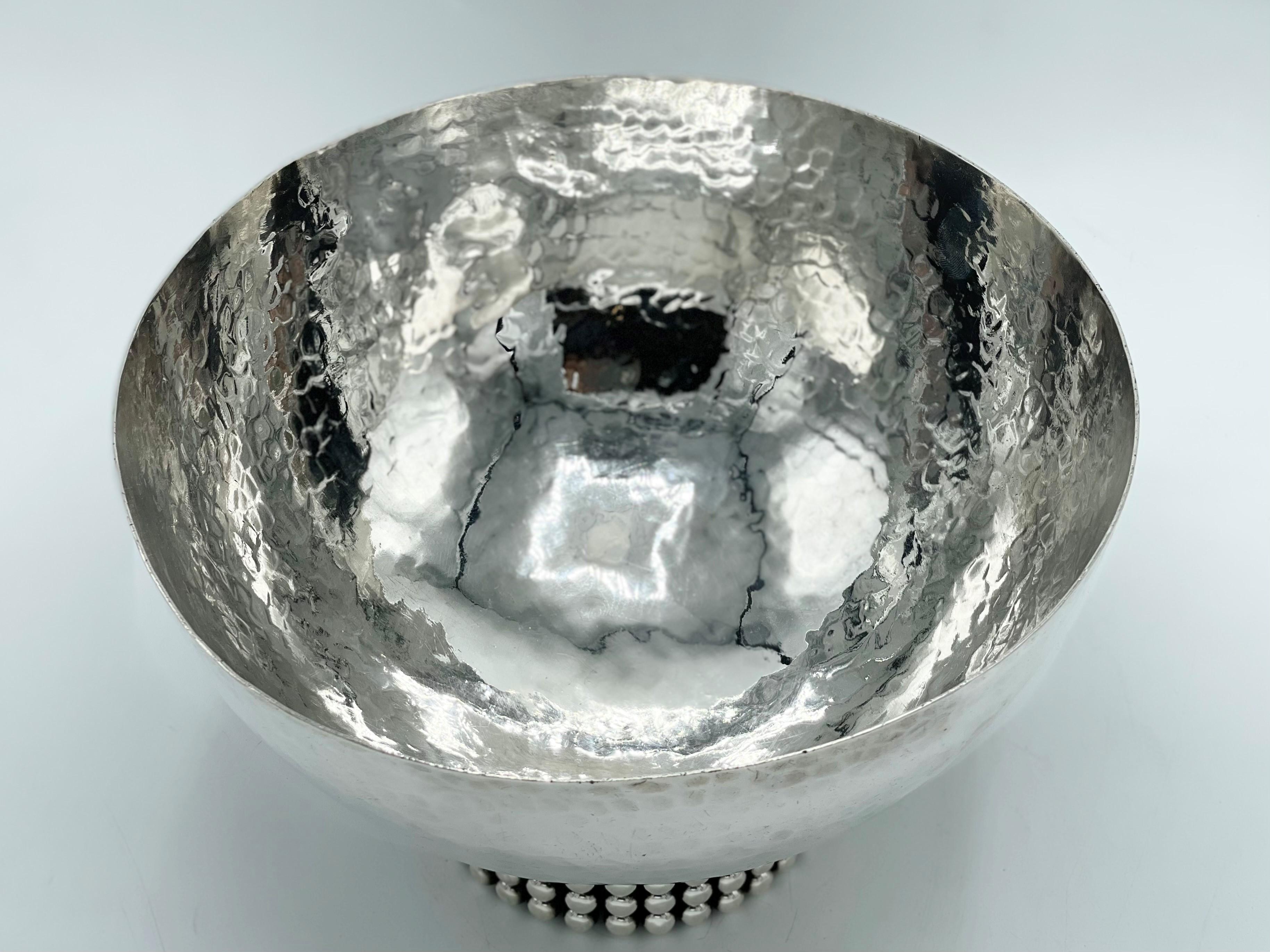 Jean Despres French Silver Plate Metal Bowl In Excellent Condition For Sale In Autonomous City Buenos Aires, CABA