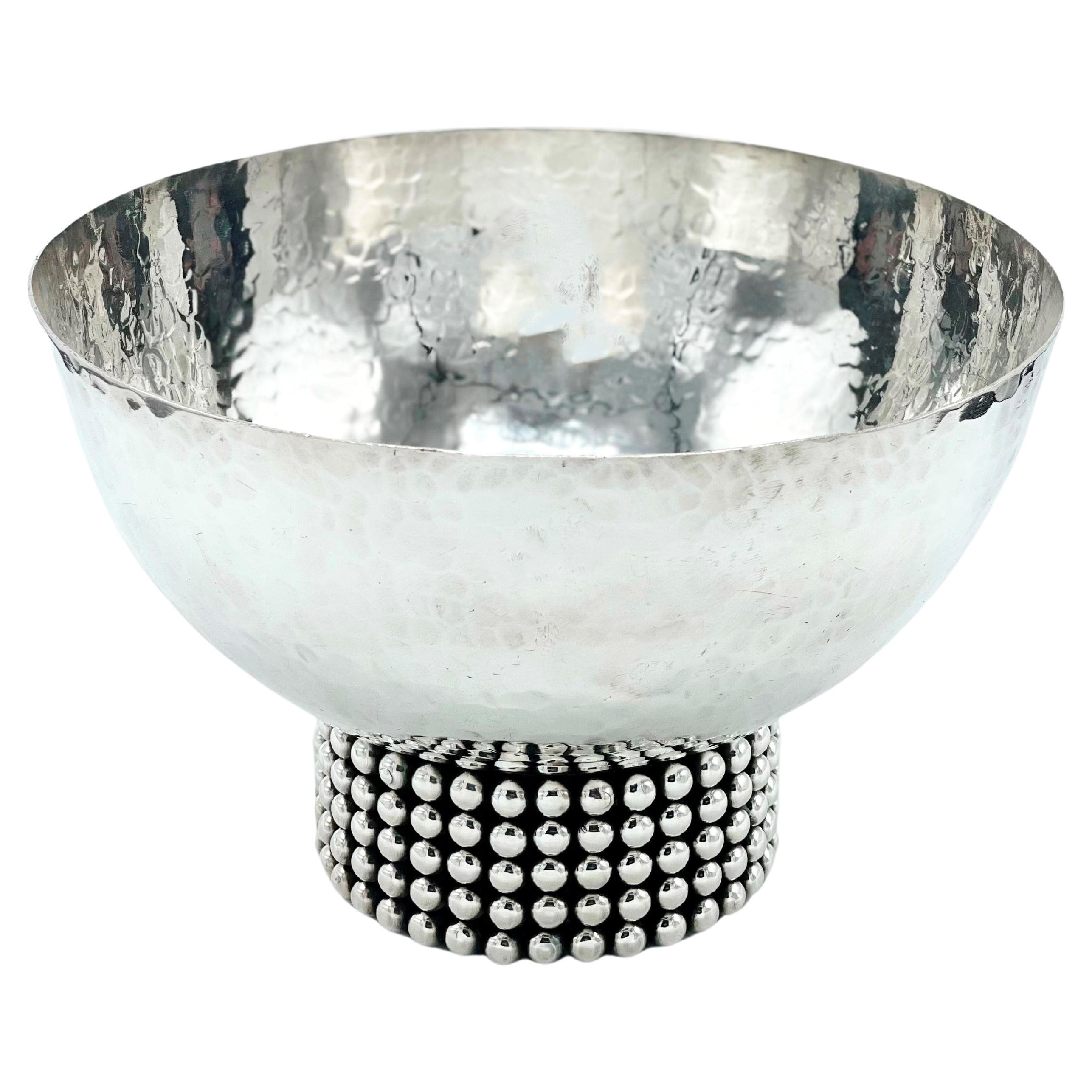 Jean Despres French Silver Plate Metal Bowl For Sale