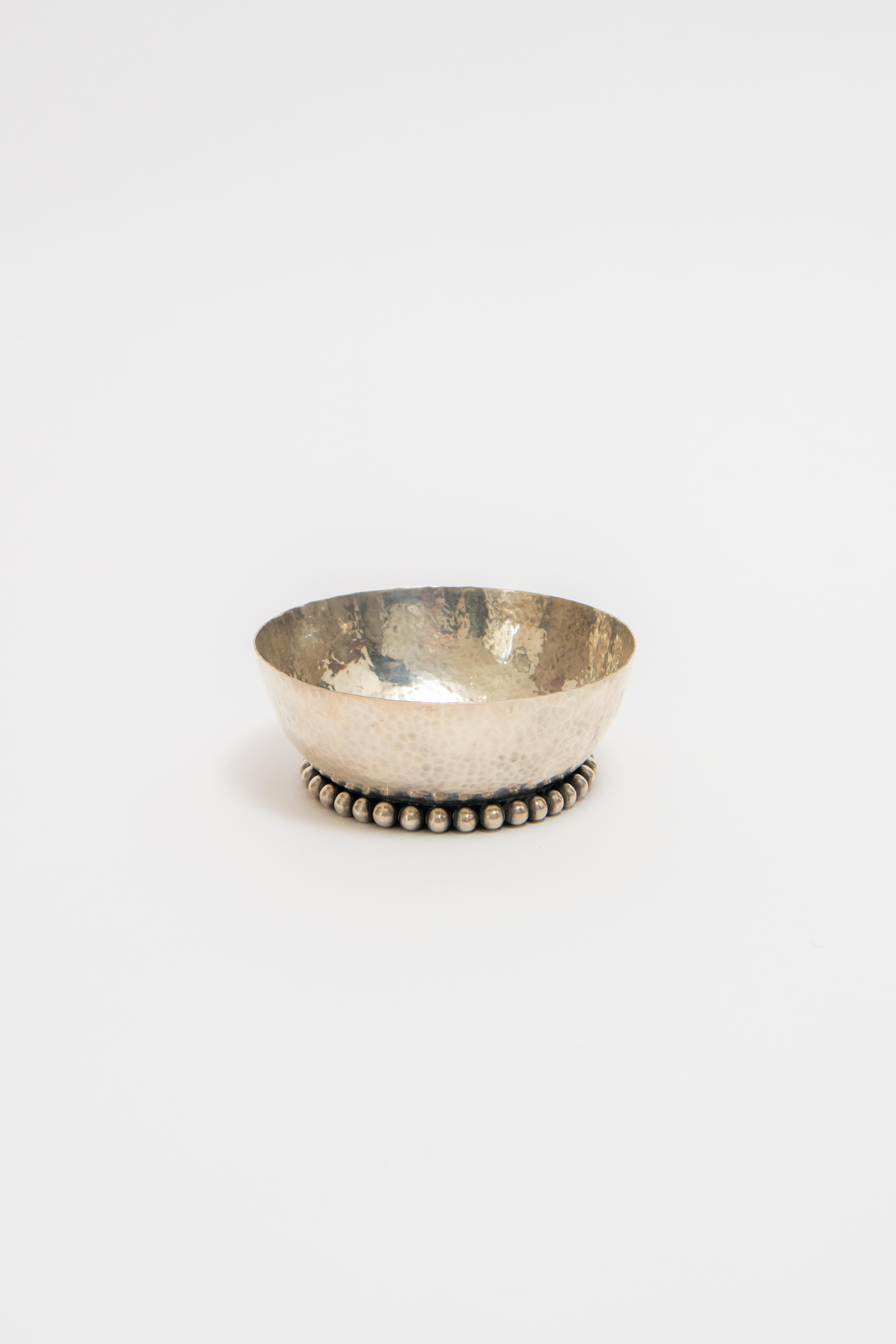 Art Deco Jean Déspres, Hammered Silver Bowl, c. 1930