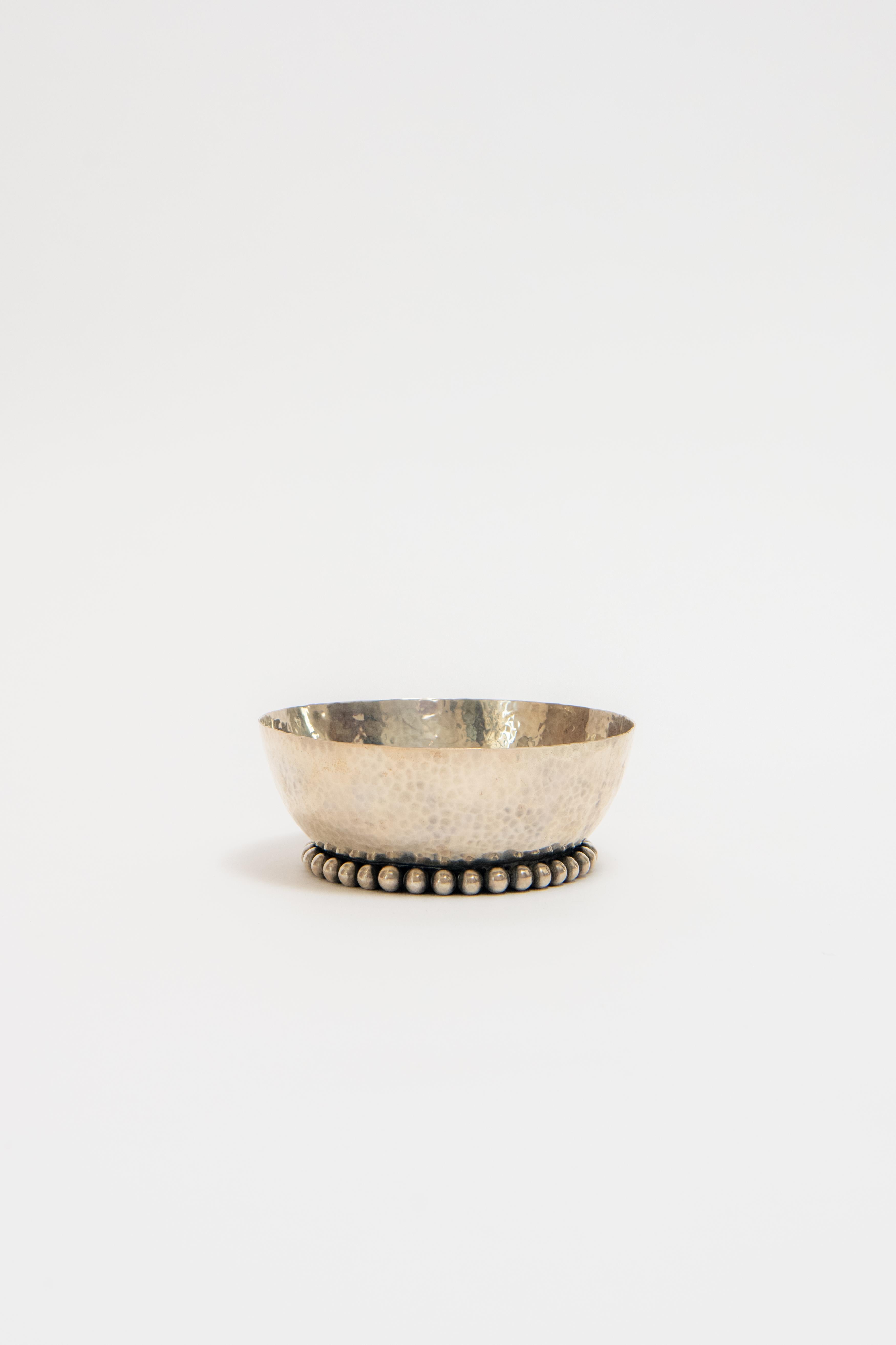 French Jean Déspres, Hammered Silver Bowl, c. 1930