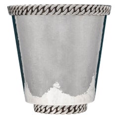 Jean Després Hammered Silver Plate Wine Cooler/Champagne Ice Bucket.