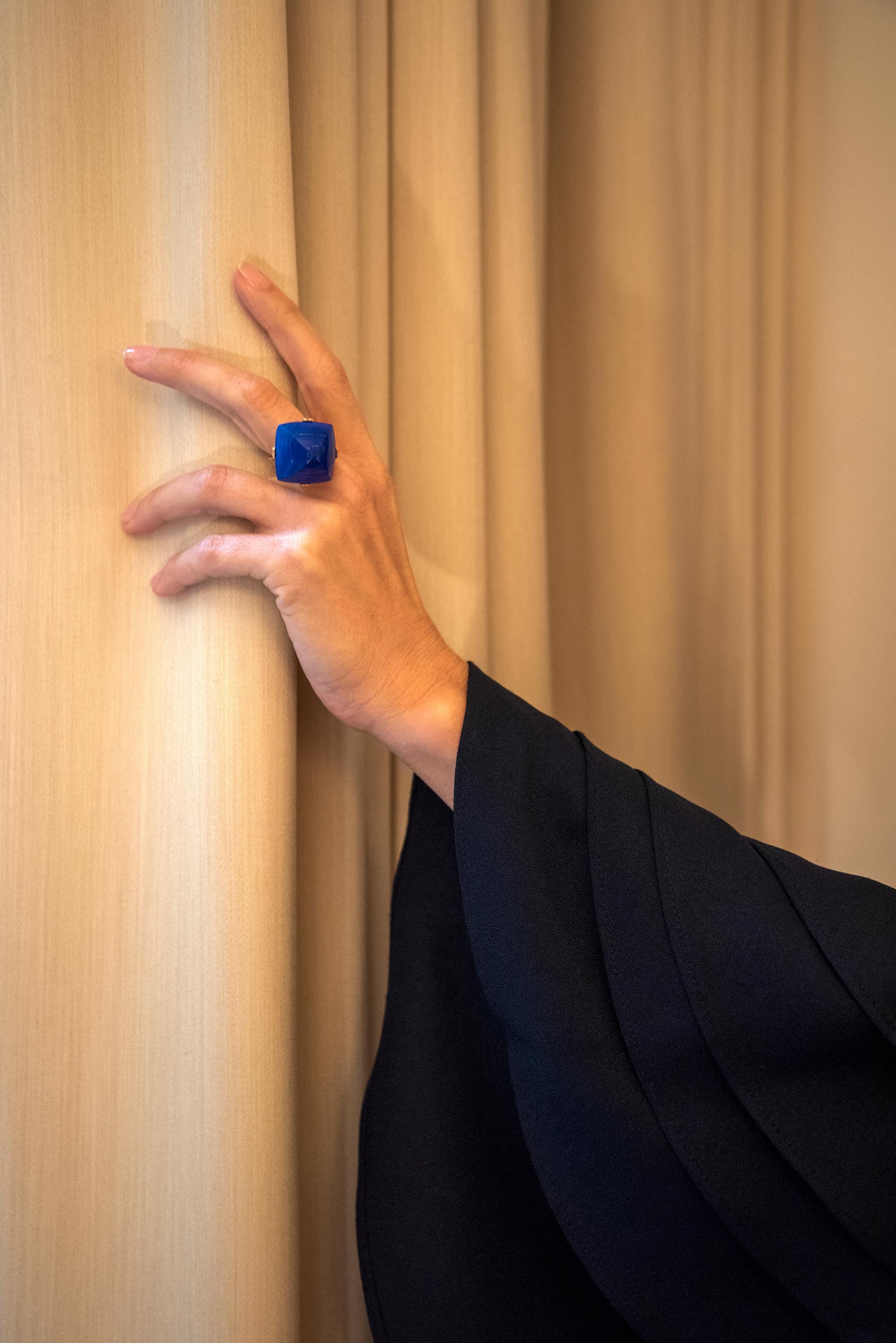 Jean Després Lapis Lazuli and Gold Ring circa 1940 In Excellent Condition For Sale In New York, NY