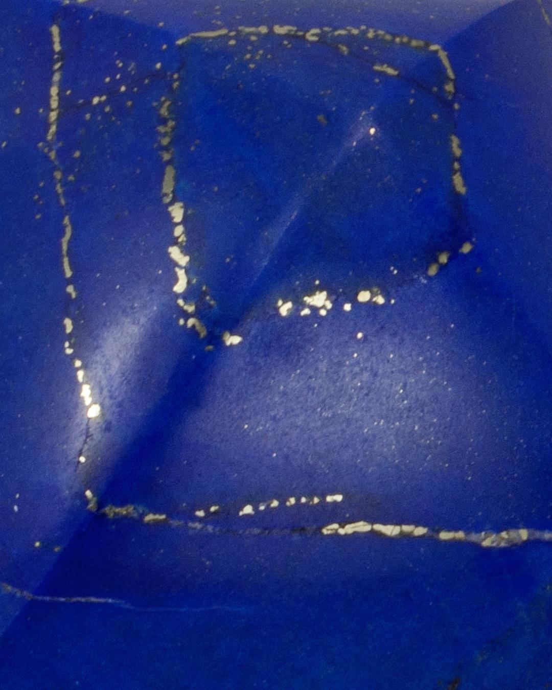 Sugarloaf Cabochon Jean Després Lapis Lazuli and Gold Ring circa 1940 For Sale