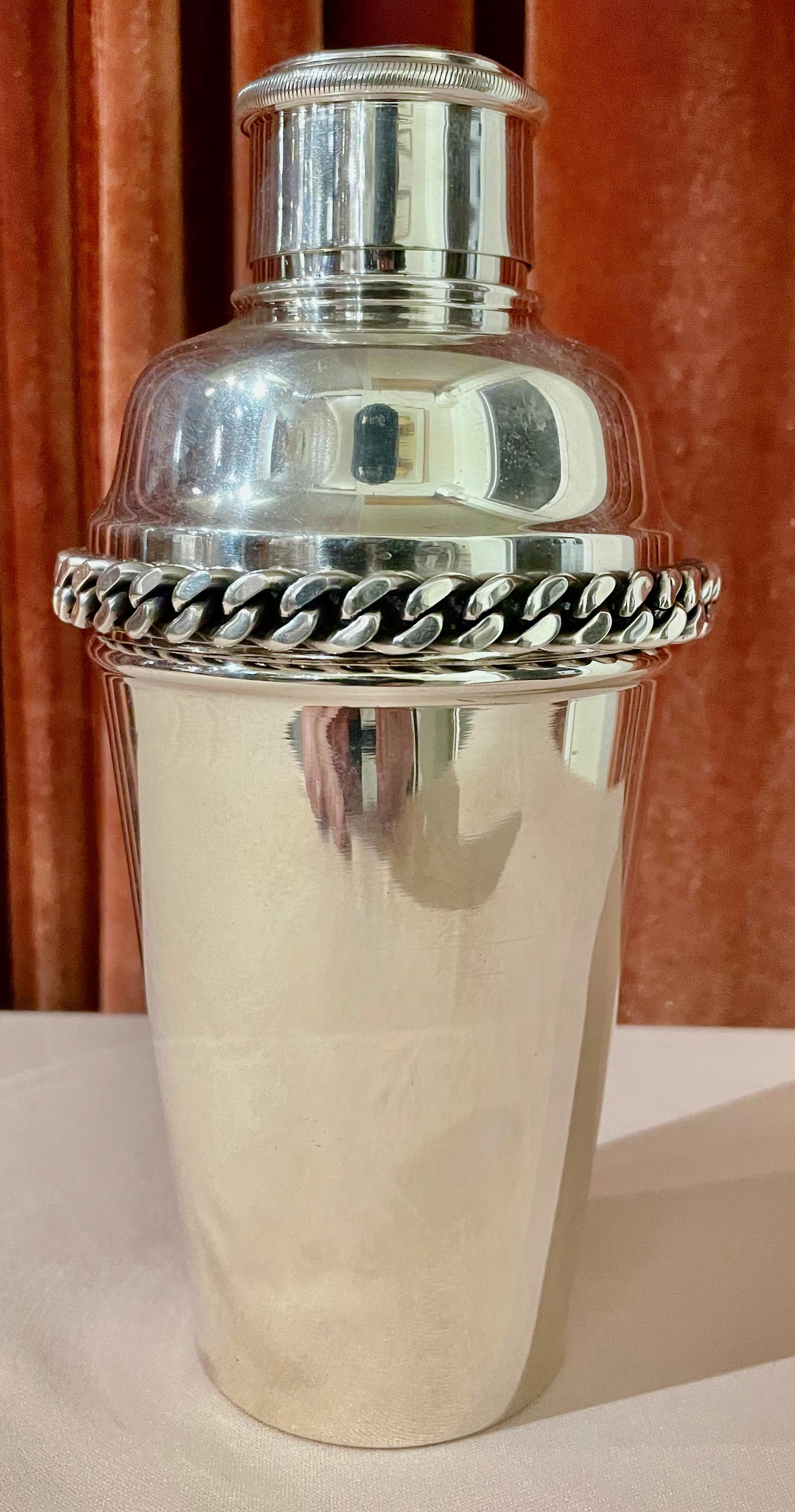 Art Deco Jean Despres Martini Cocktail Shaker French Silver Plate