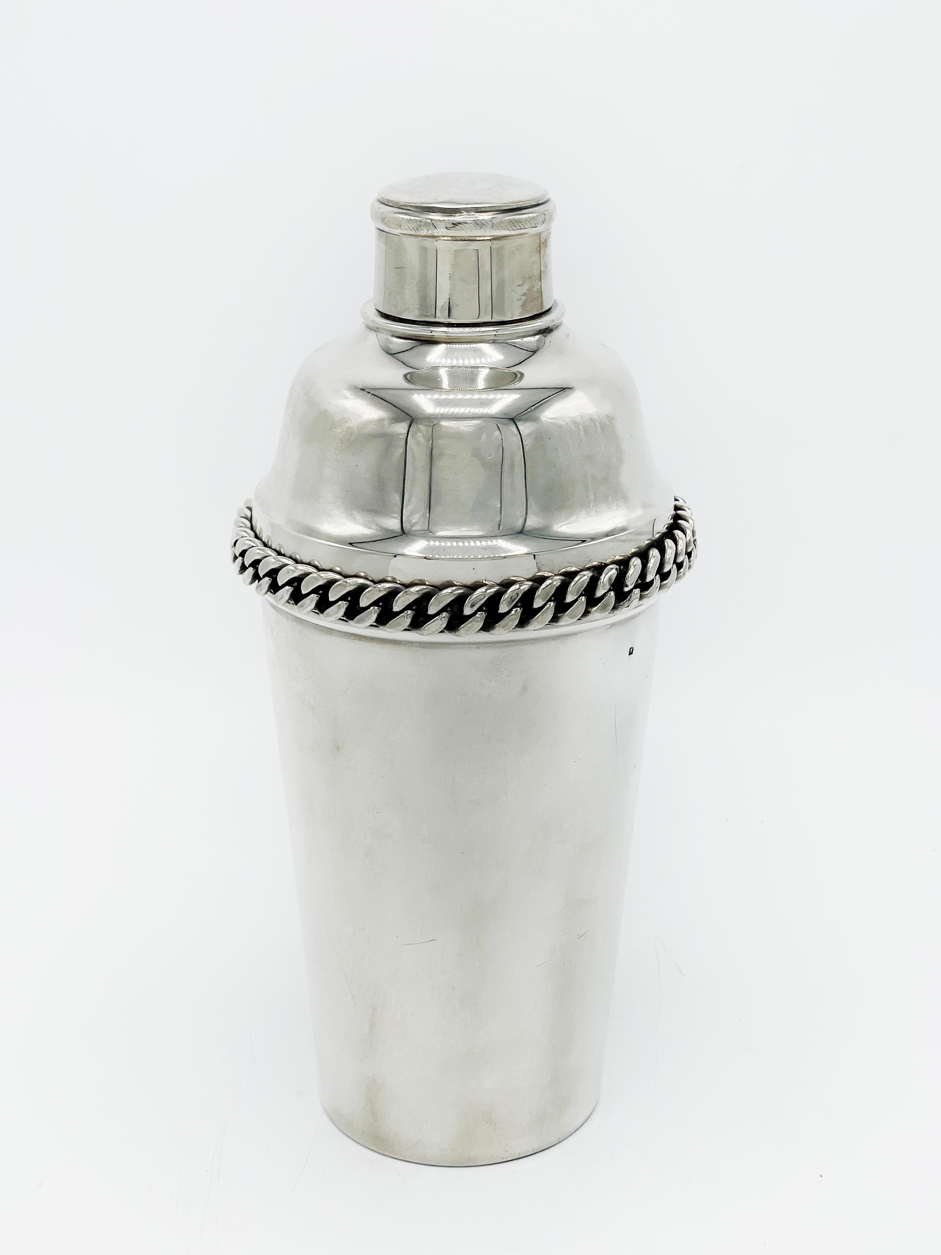 Jean Despres Martini Cocktail Shaker French Silver Plate 1