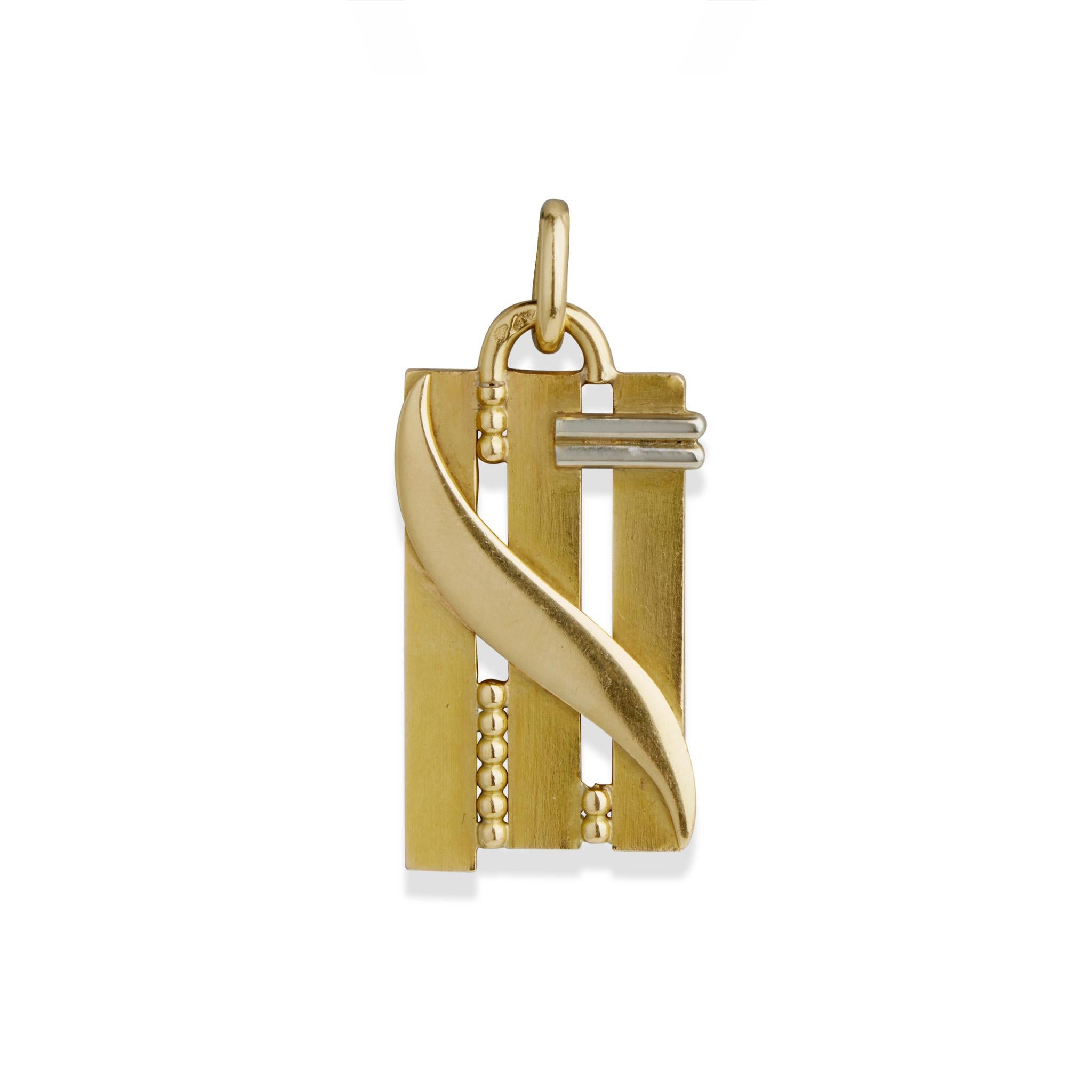 Jean Després Modernist 18K Gold Pendant For Sale 2