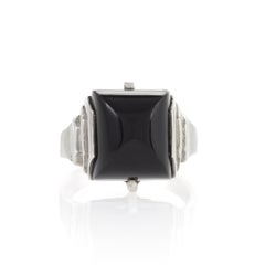 Jean Després Silver and Onyx Ring
