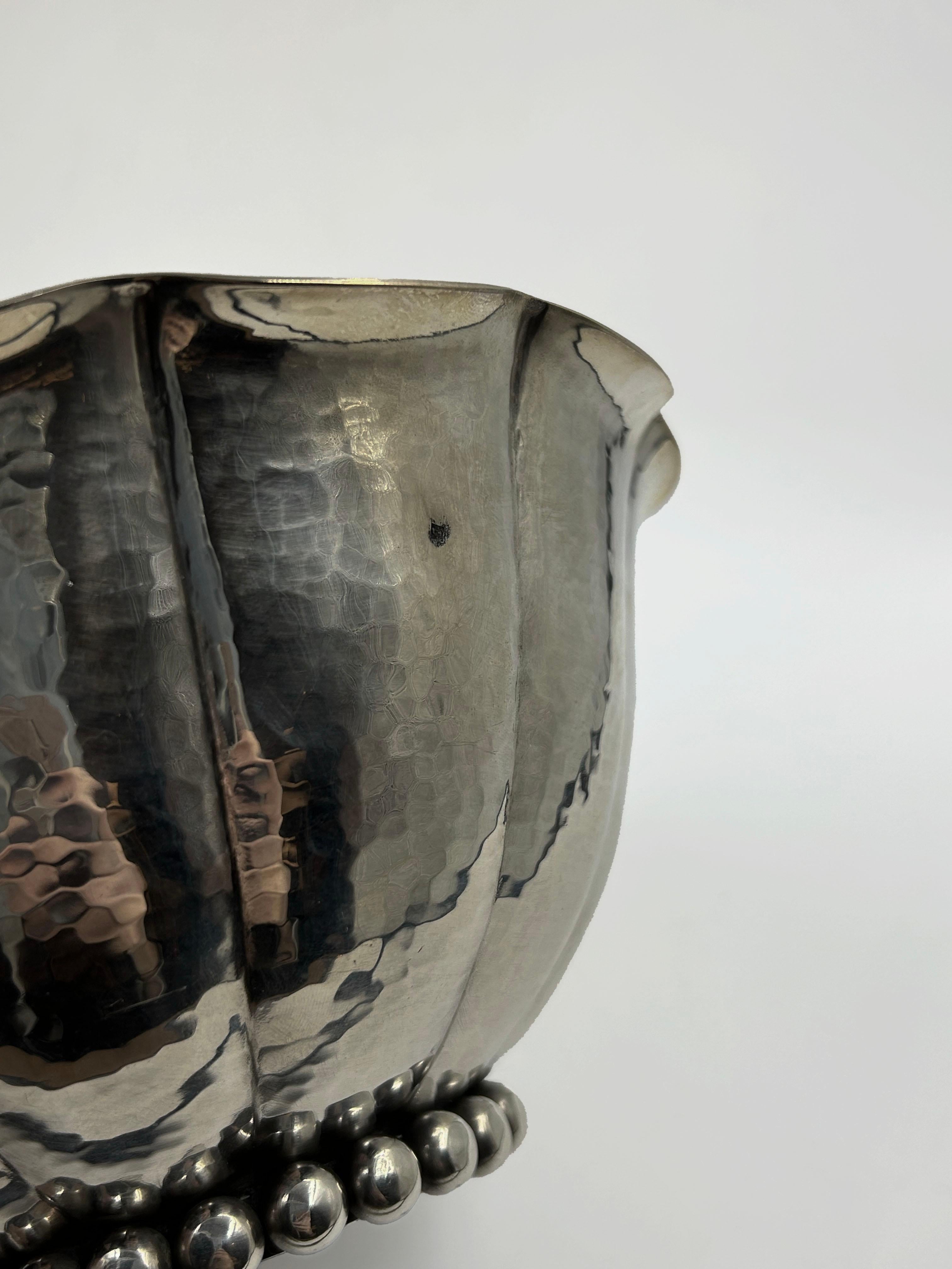 Art Deco Jean Despres Silver Metal Center For Sale