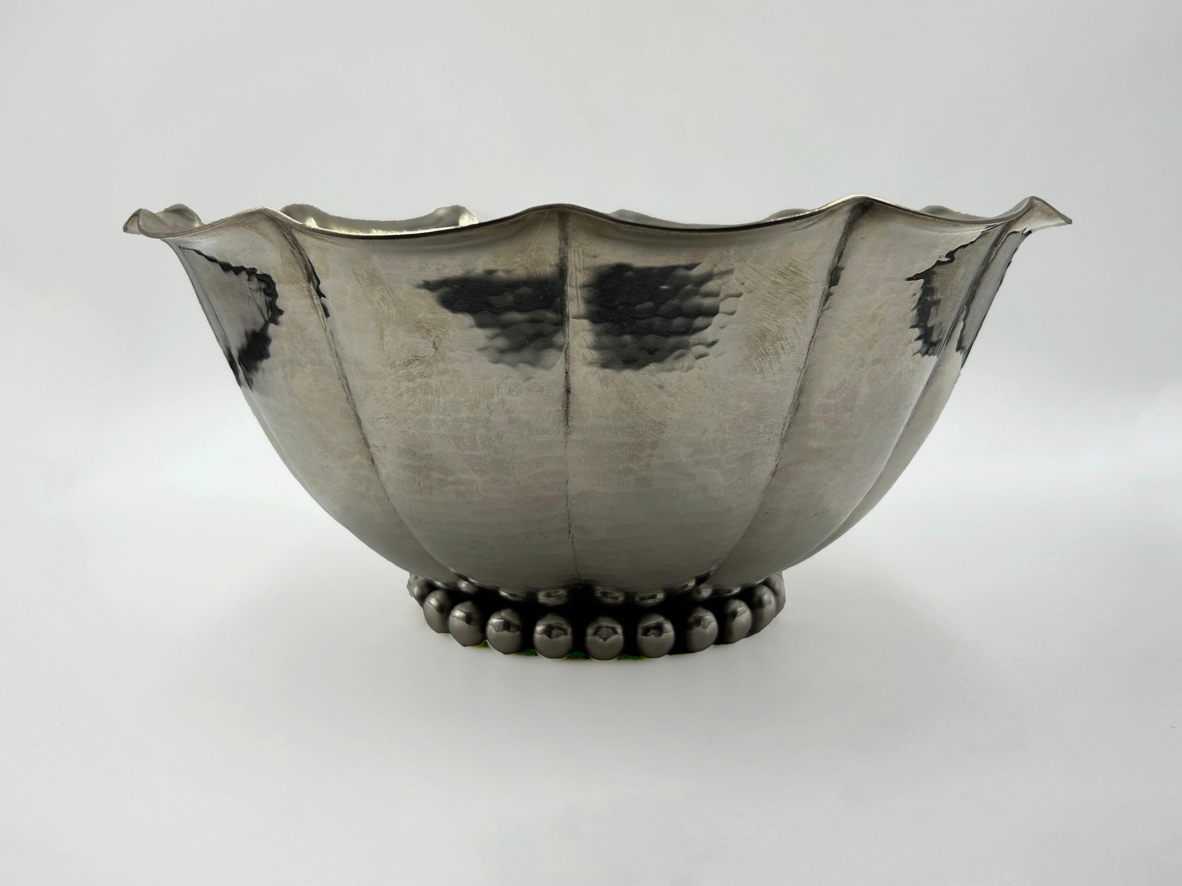 French Jean Despres Silver Metal Center For Sale