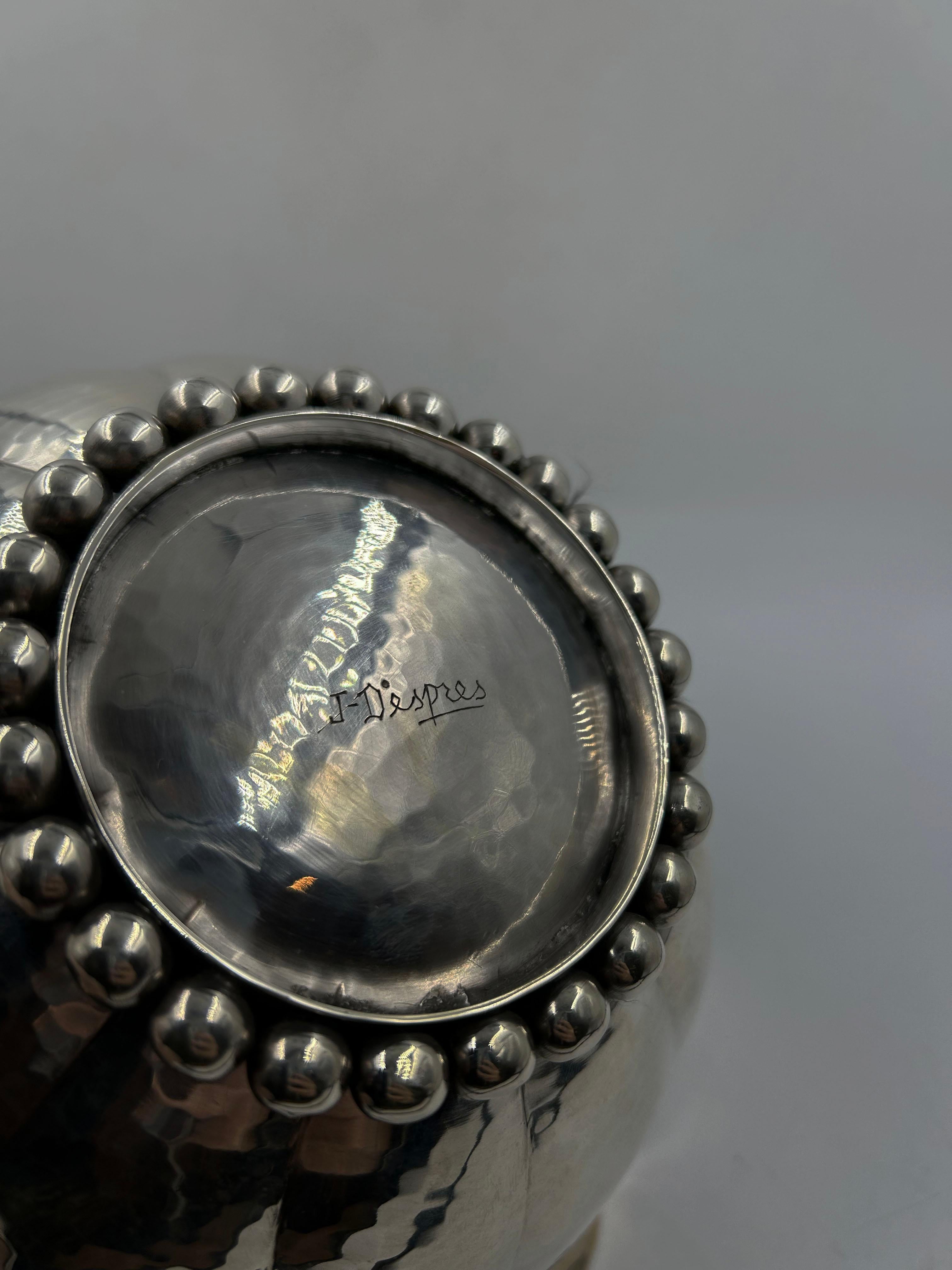 Jean Despres Silver Metal Center In Good Condition For Sale In Autonomous City Buenos Aires, CABA