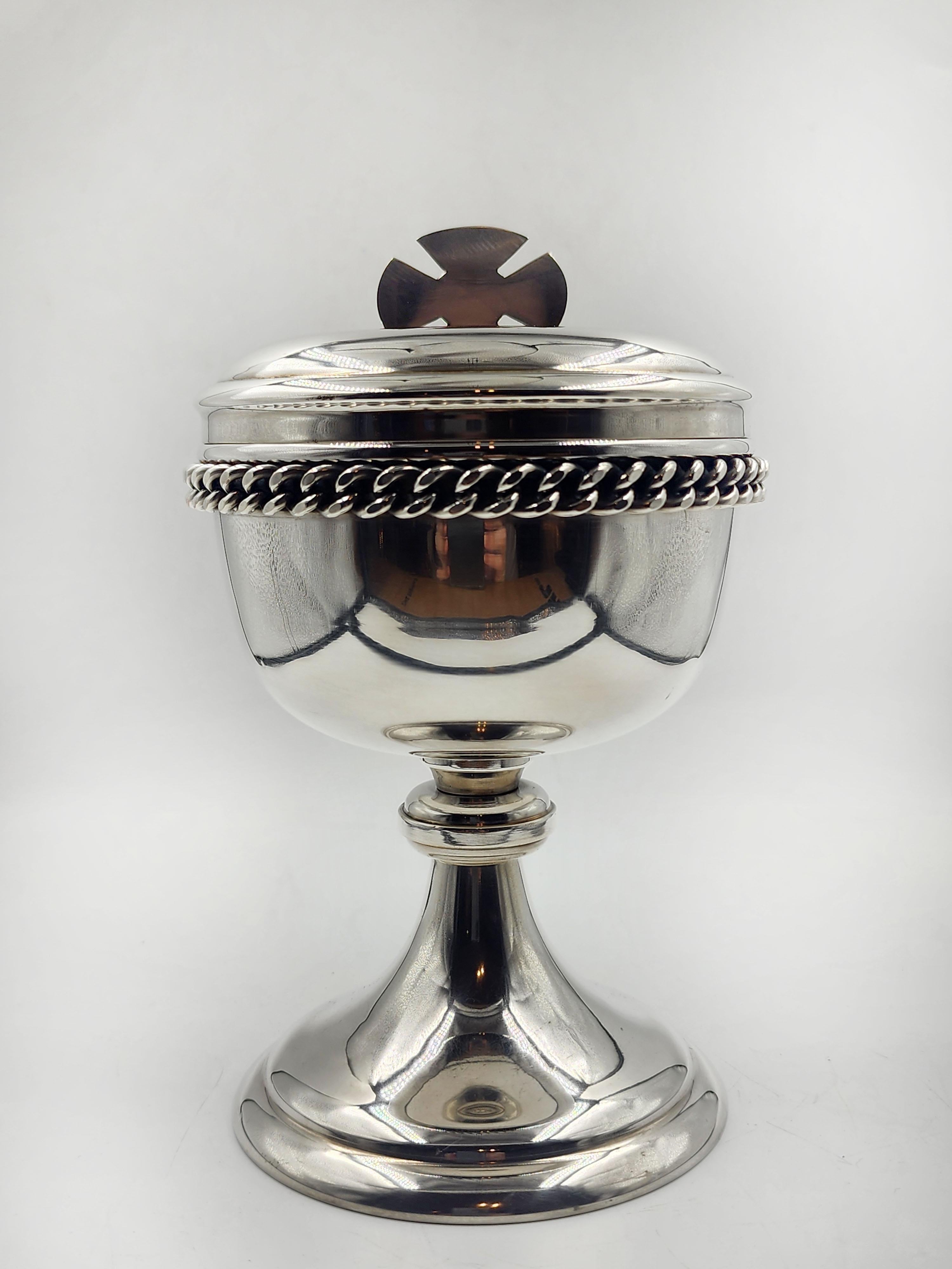 French Jean Despres silver plated chalice For Sale