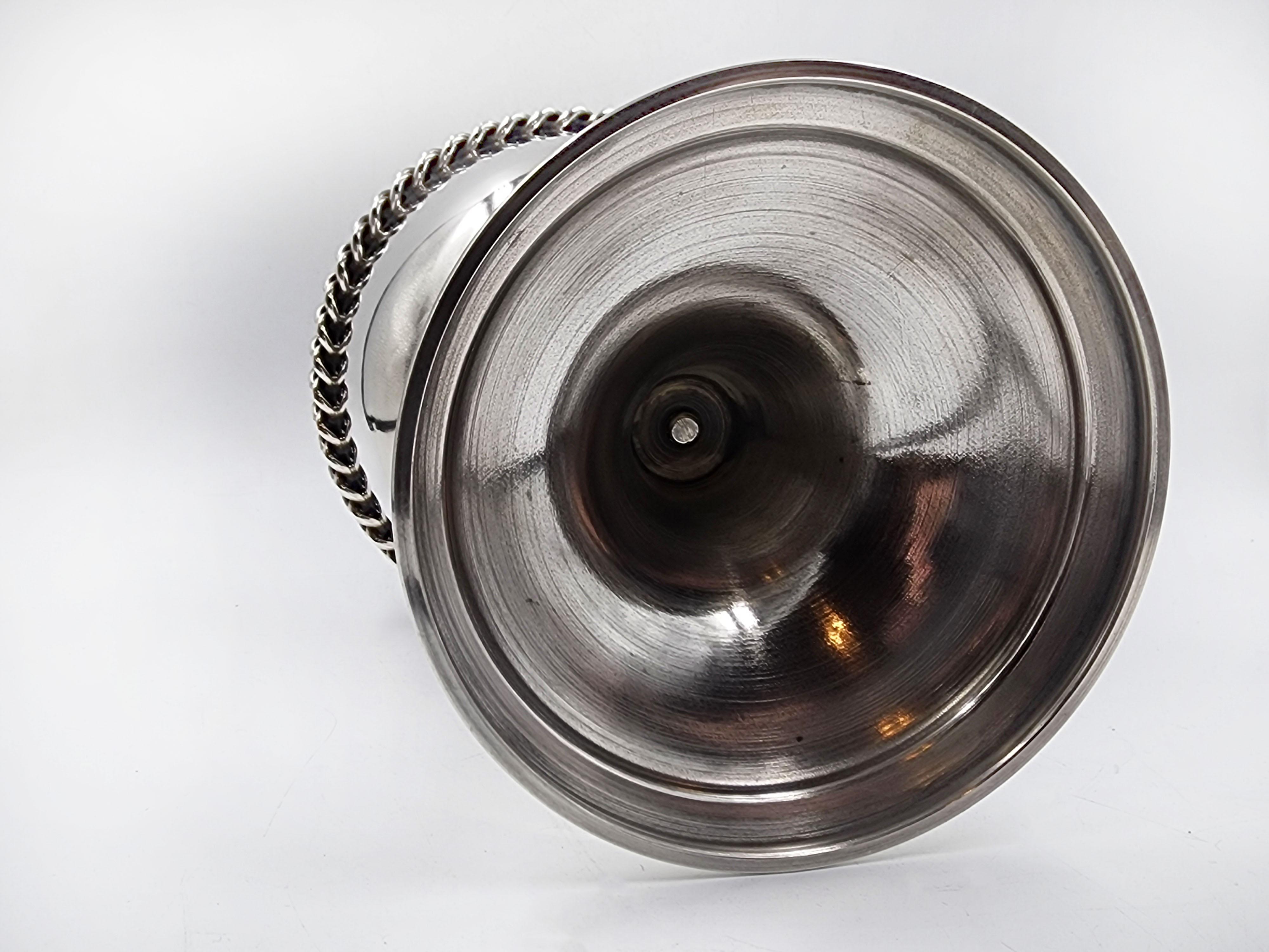 Hand-Crafted Jean Despres silver plated chalice For Sale