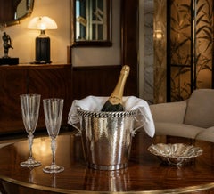 Jean Després Silver-Plated Champagne Bucket, Modern Design, Circa 1950