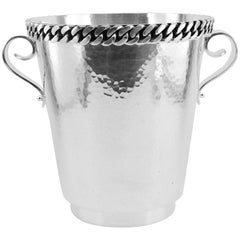 Jean Després Silver-Plated Champagne Bucket, Modern Design, Circa 1950
