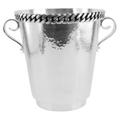 Jean Després Silver-Plated Champagne Bucket, Modern Design, Circa 1950