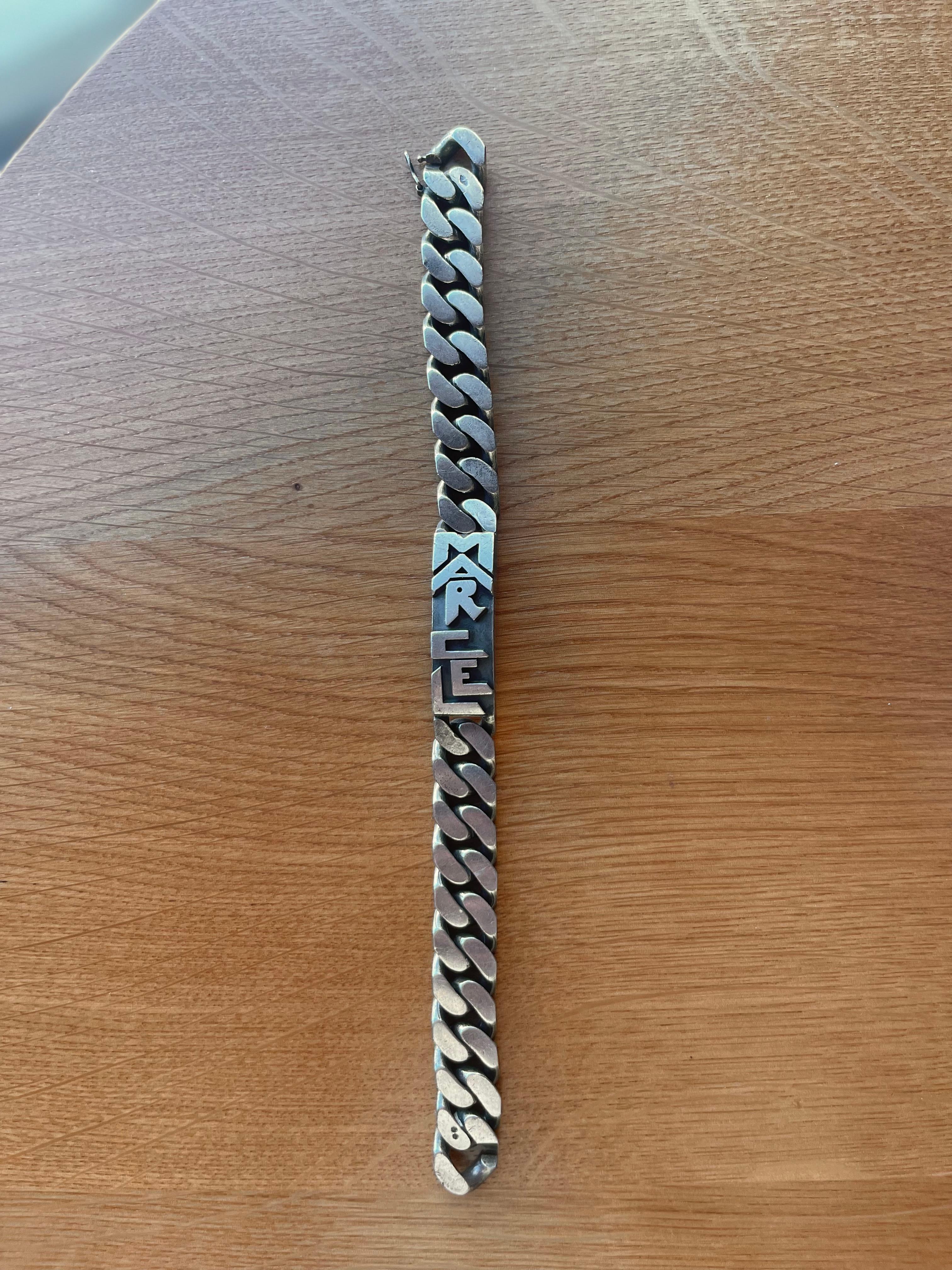 Modernist Jean Després Sterling Silver Link Bracelet “Marcel” For Sale