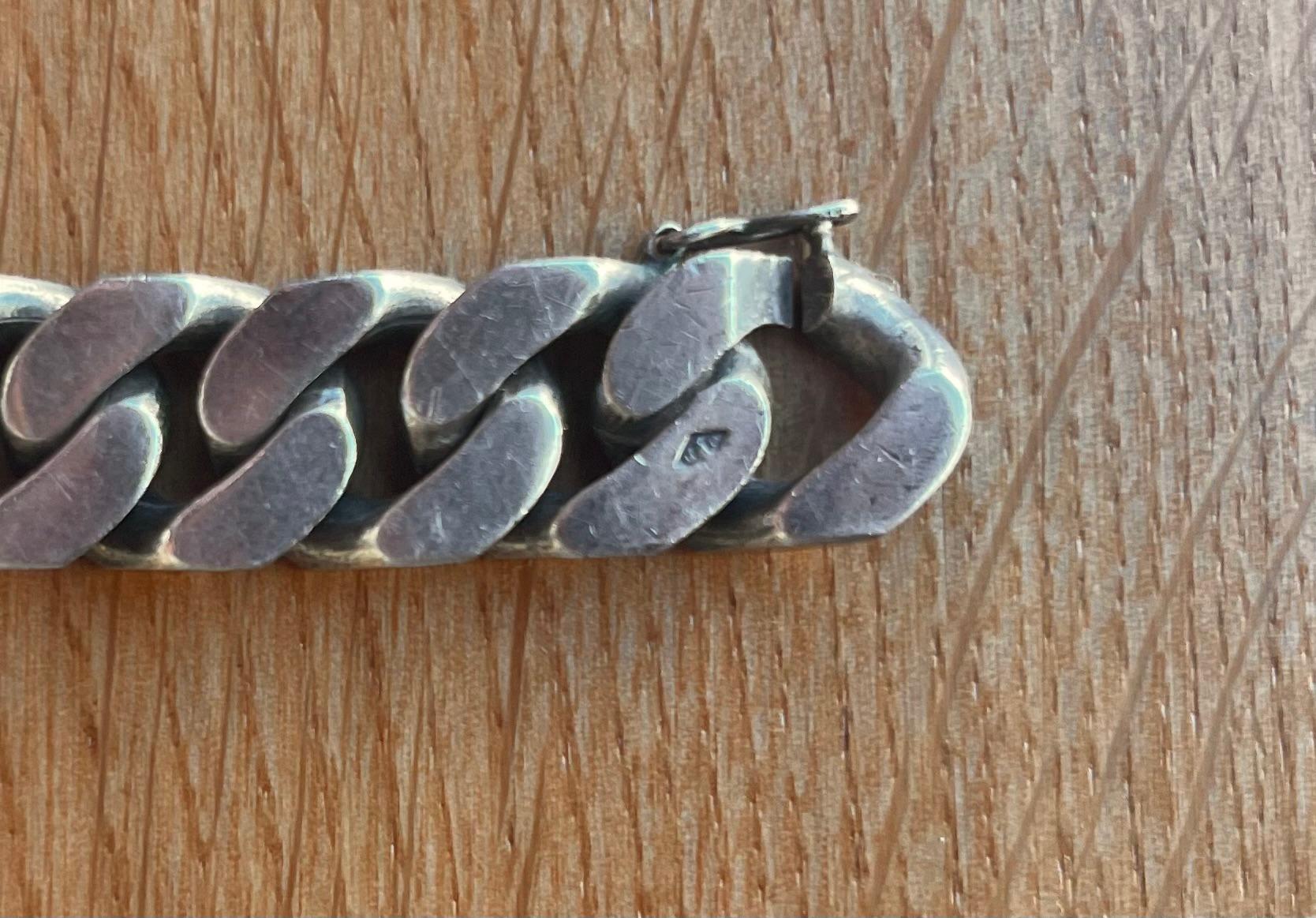 Women's or Men's Jean Després Sterling Silver Link Bracelet “Marcel” For Sale