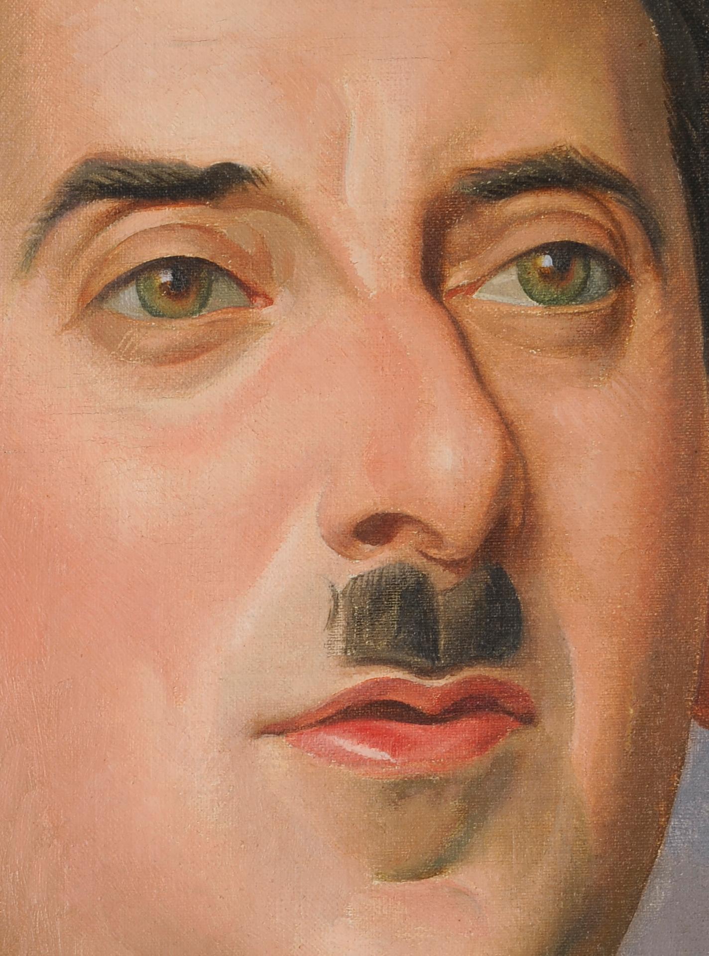 Porträt eines französischen Mannes (Grau), Figurative Painting, von Jean Despujols