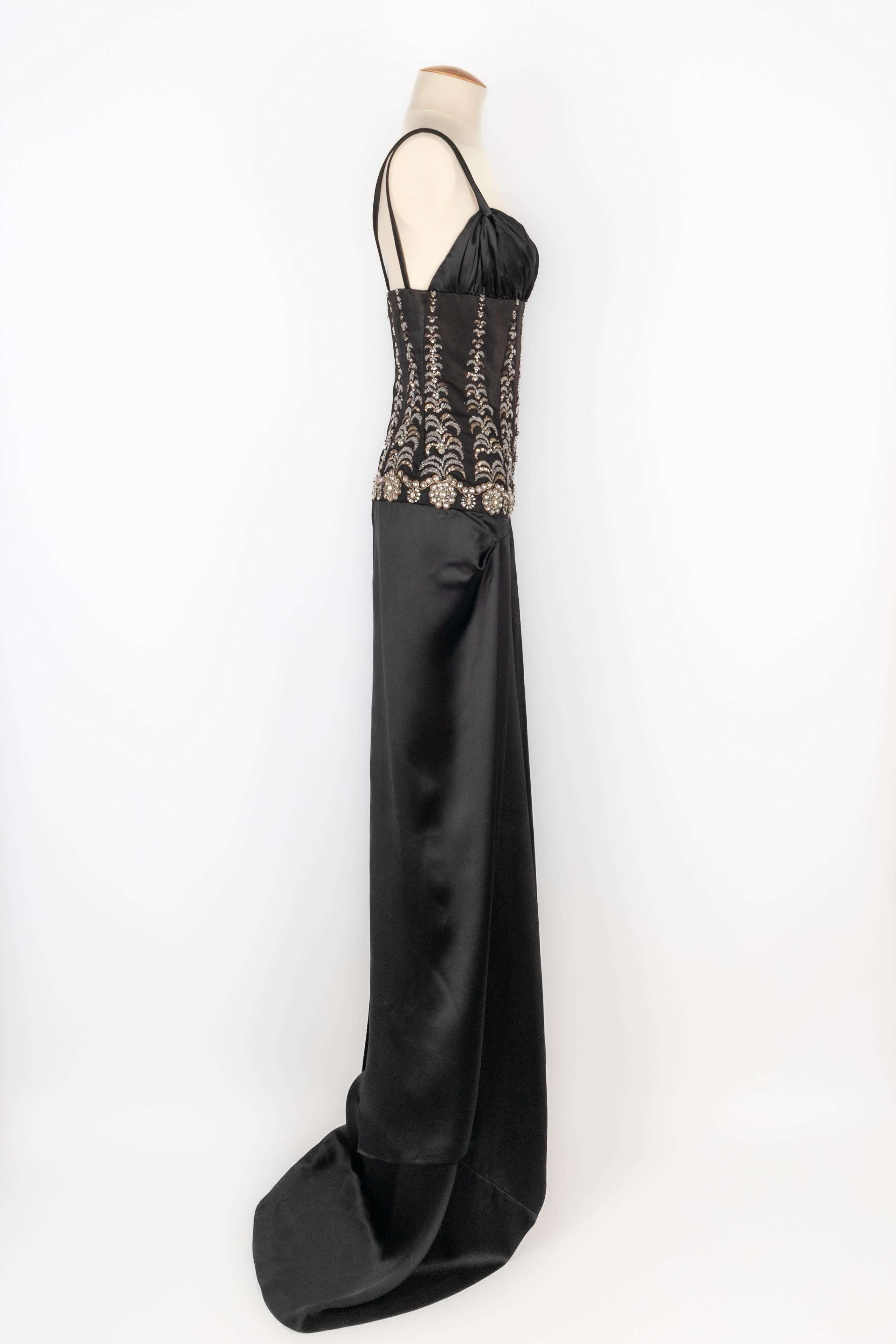 Noir Robe Jean Desses Haute Couture 1948 en vente