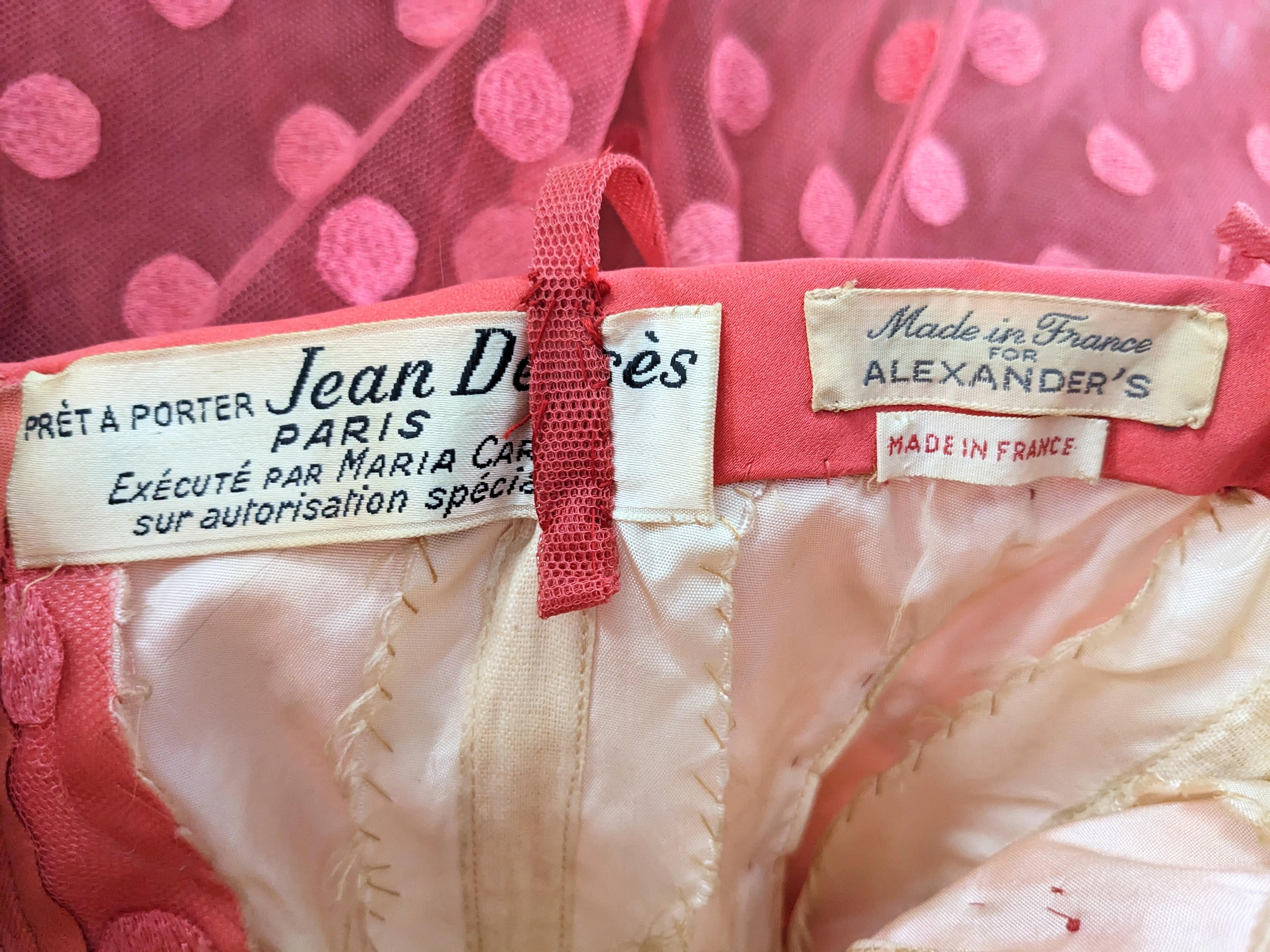 Jean Desses Pret a Porter Cocktailkleid aus Seide von Point D'esprit im Angebot 8