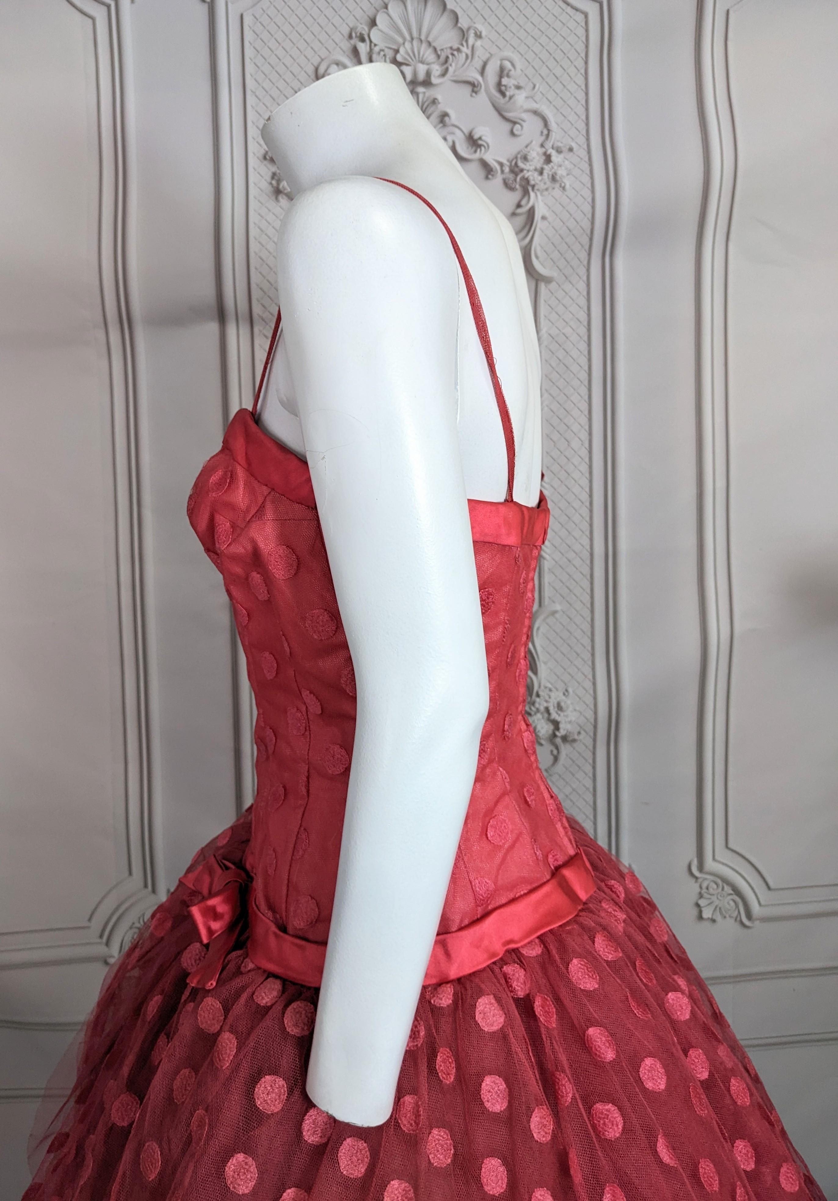 Jean Desses Pret a Porter Cocktailkleid aus Seide von Point D'esprit im Angebot 1