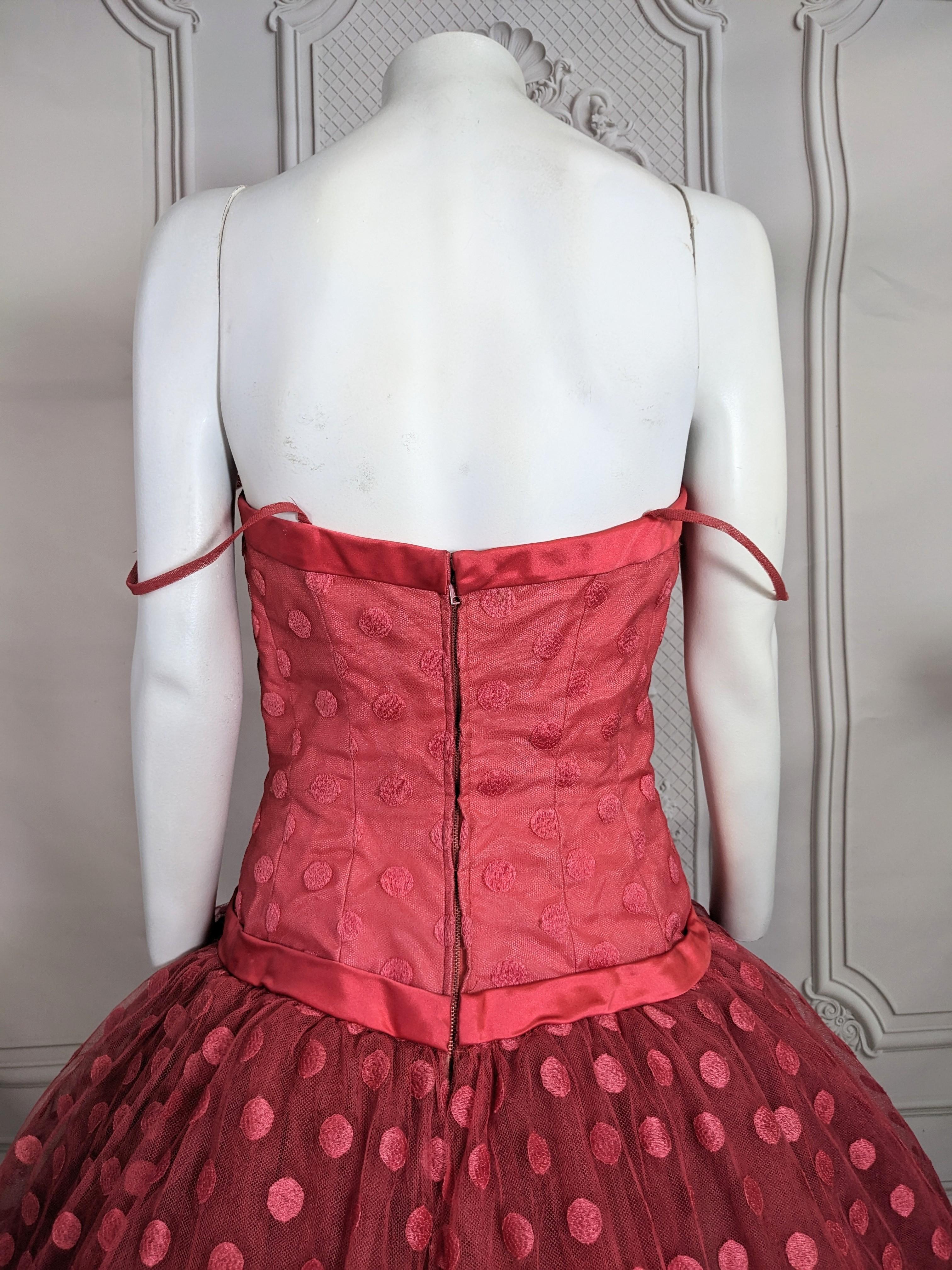 Jean Desses Pret a Porter Cocktailkleid aus Seide von Point D'esprit im Angebot 3