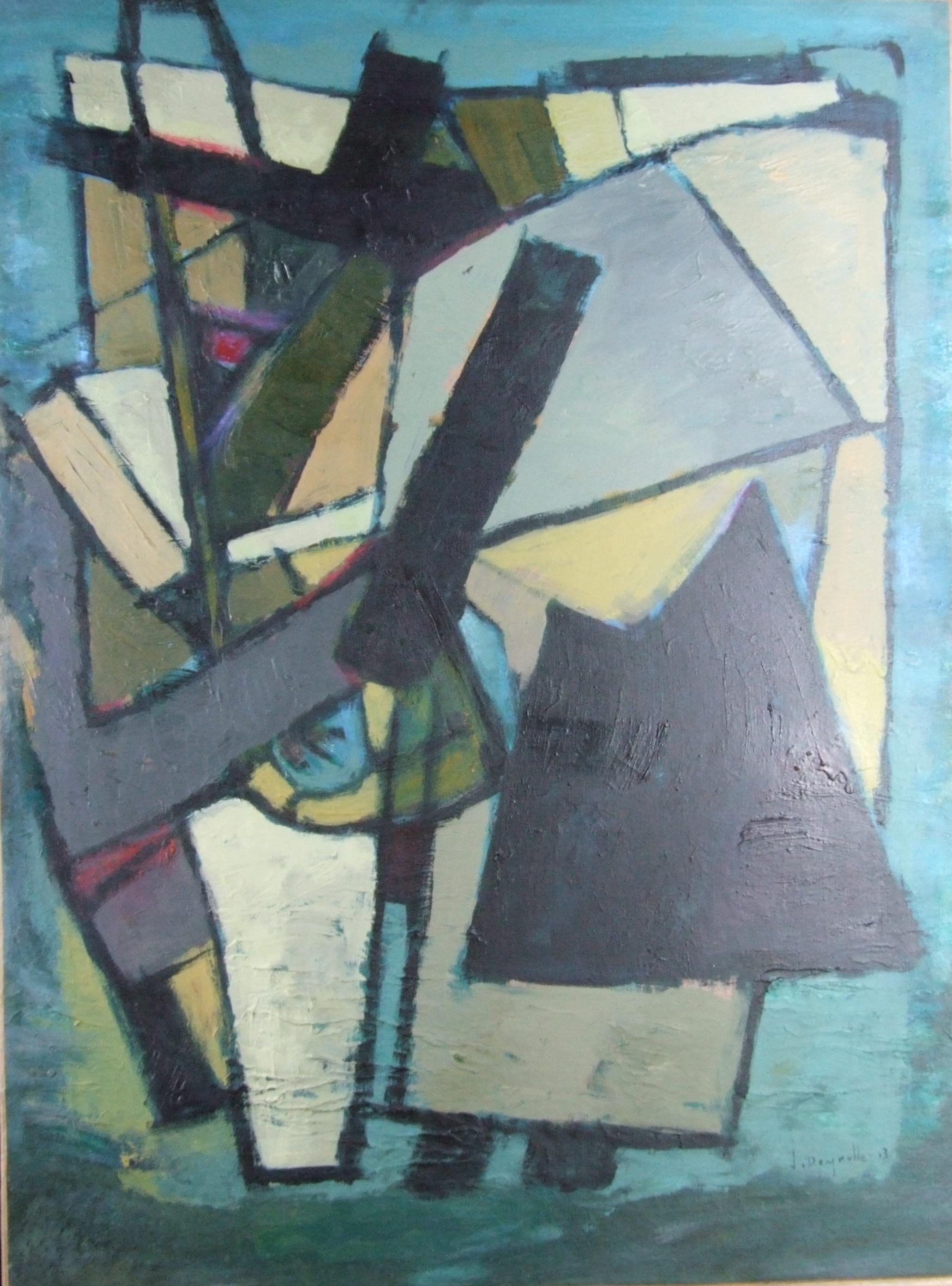 Jean Deyrolle Abstract Painting - Composition abstract