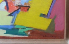 composition I, 1963 - Huile sur toile, 25 x59 cm, encadrée.