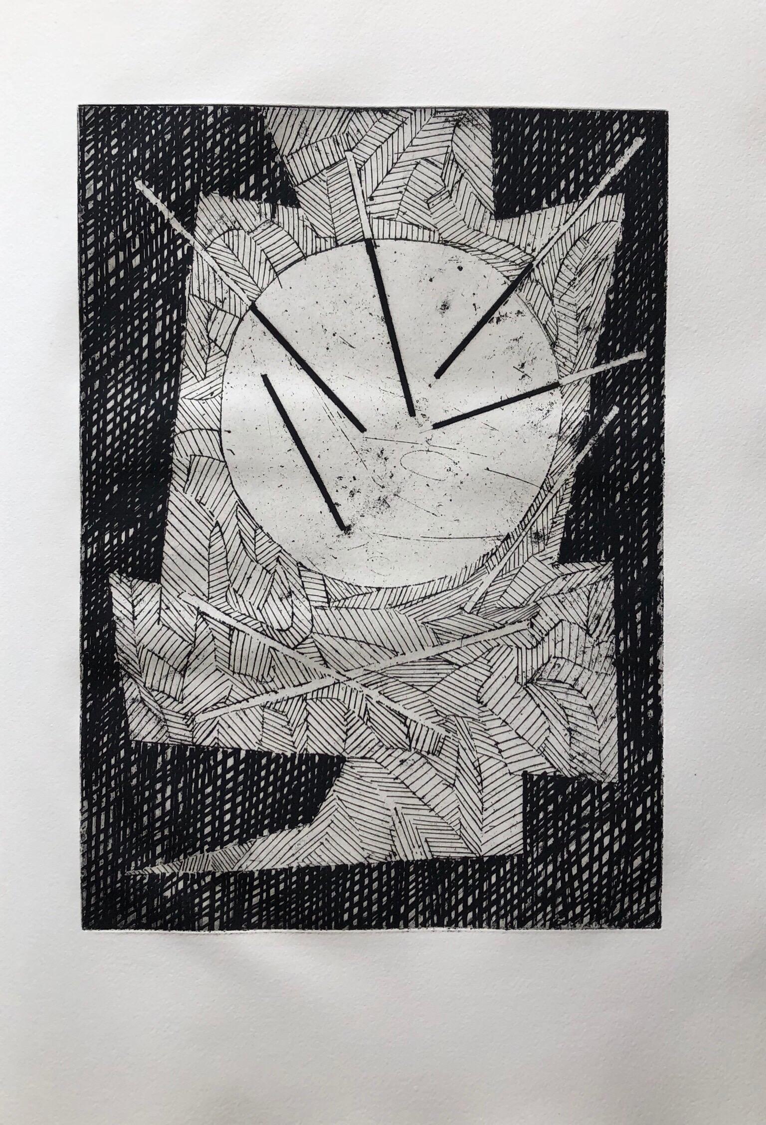 Gravure à l'aquatinte géométrique abstraite audacieuse d'avant-garde française, Op Art cinétique, Art cinétique - Print de Jean Deyrolle