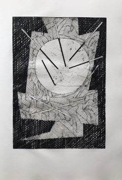 Gravure à l'aquatinte géométrique abstraite audacieuse d'avant-garde française, Op Art cinétique, Art cinétique