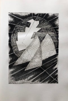 French Avant Garde Bold Abstract Geometric Aquatint Etching Op Art Kinetic