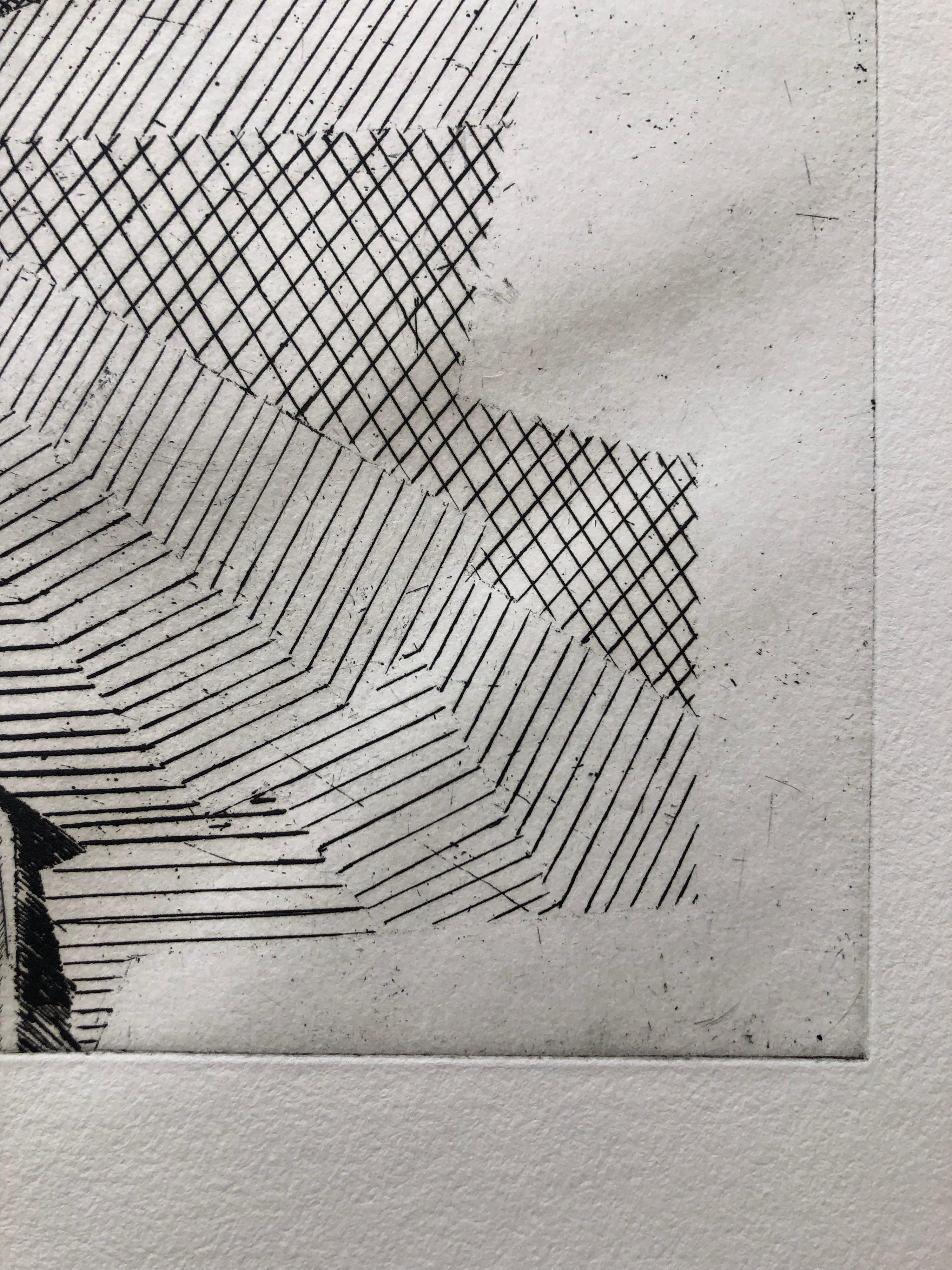 Jean Deyrolle French Avant Garde Bold Abstract Geometric Aquatint